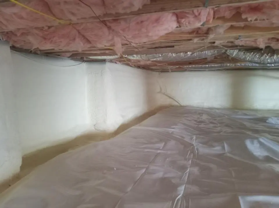 Crawl space encapsulation with closed-cell spray foam for Attic Insulation in Navasota
